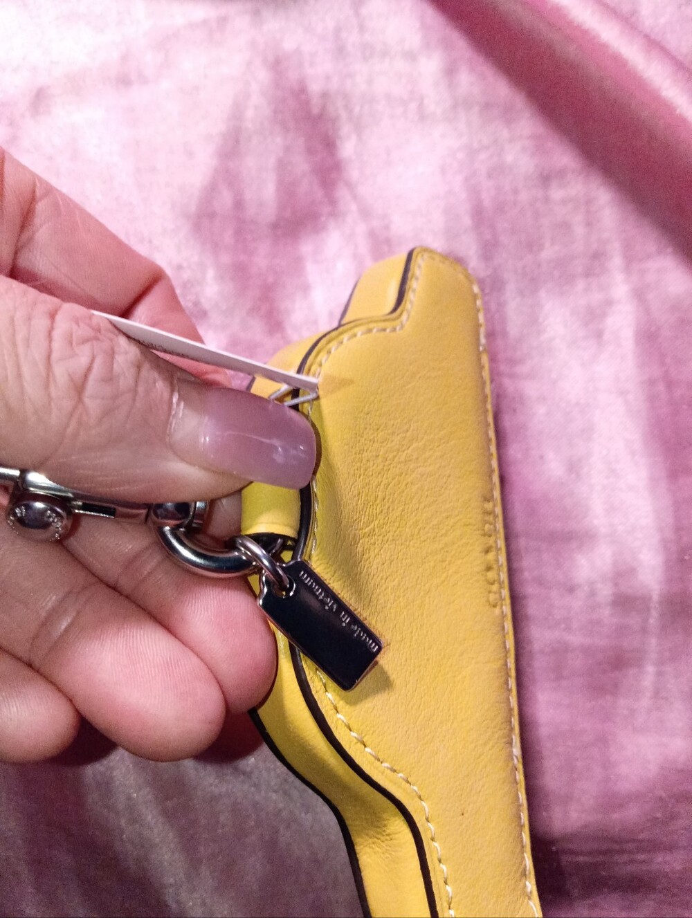 Coach Yellow Car-Shaped Key & Card Holder Charm - Picture 5 of 5
